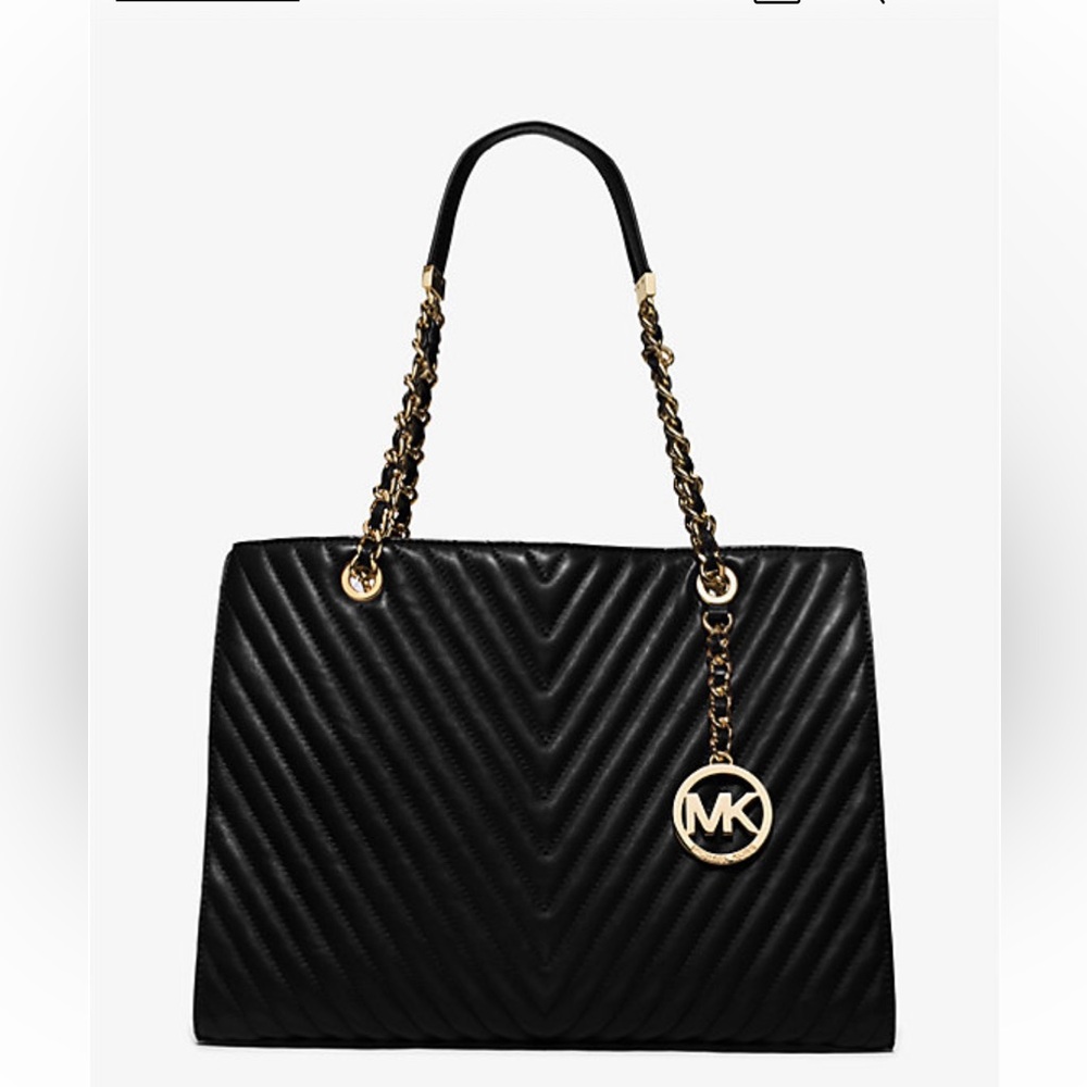 Michael Kors Susannah Large Chevron Quilted Leather Tote